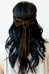 mode, viola bow barrette - olive