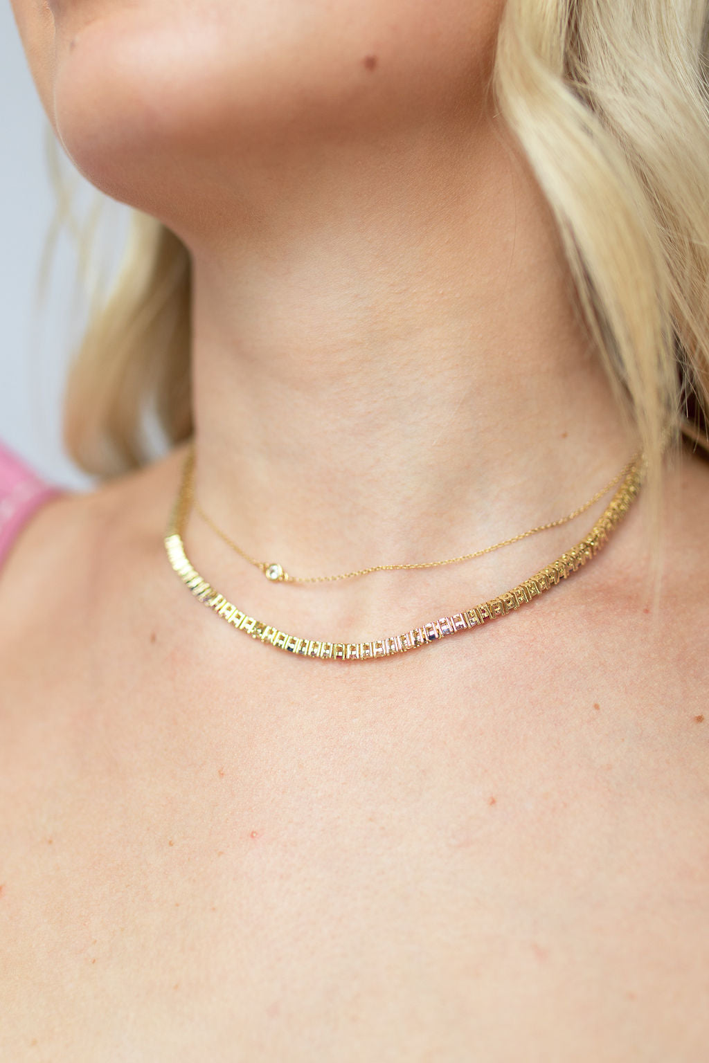 mode, petite cz necklace