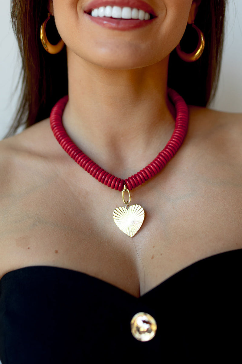 mode, grand love beaded necklace