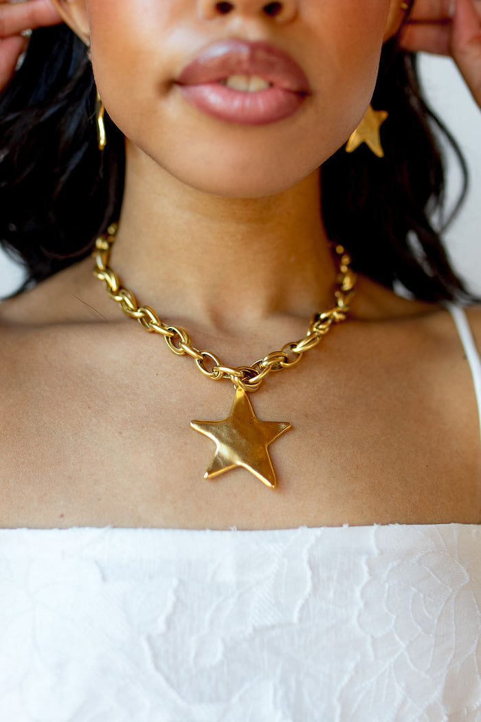 mode, star shine necklace