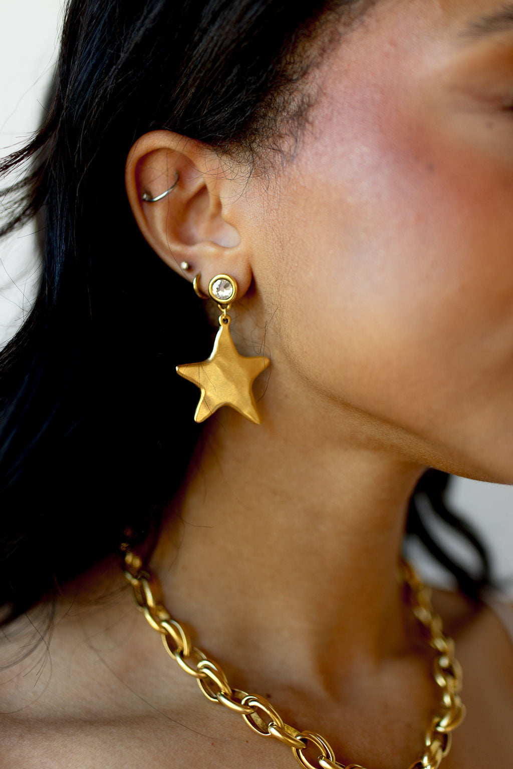 mode, star shine earrings