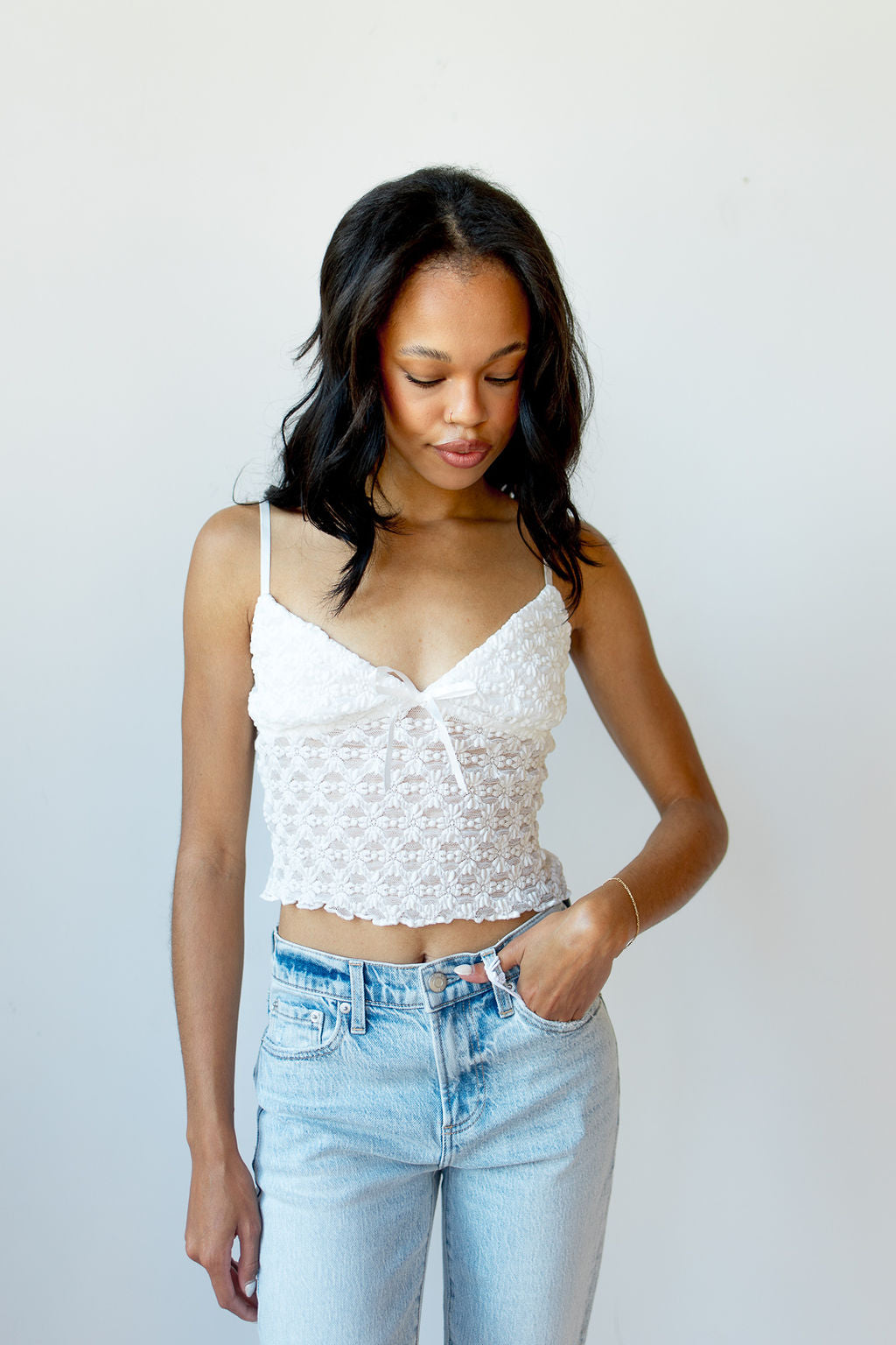 mode, ethereal lace tank