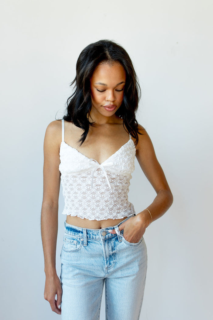 mode, ethereal lace tank