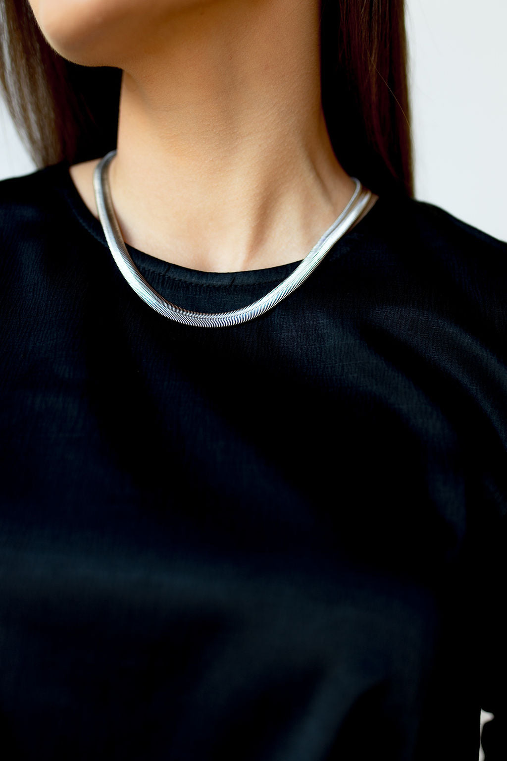 mode, billie thin necklace - silver