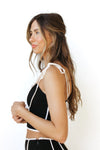 linen tie shoulder top