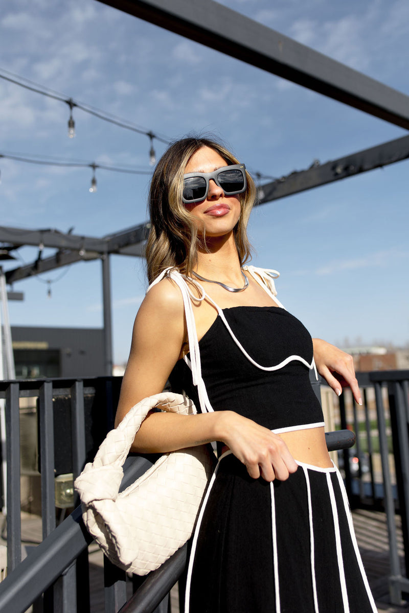 linen tie shoulder top