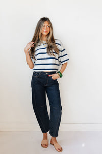 kit striped rugby polo sweater