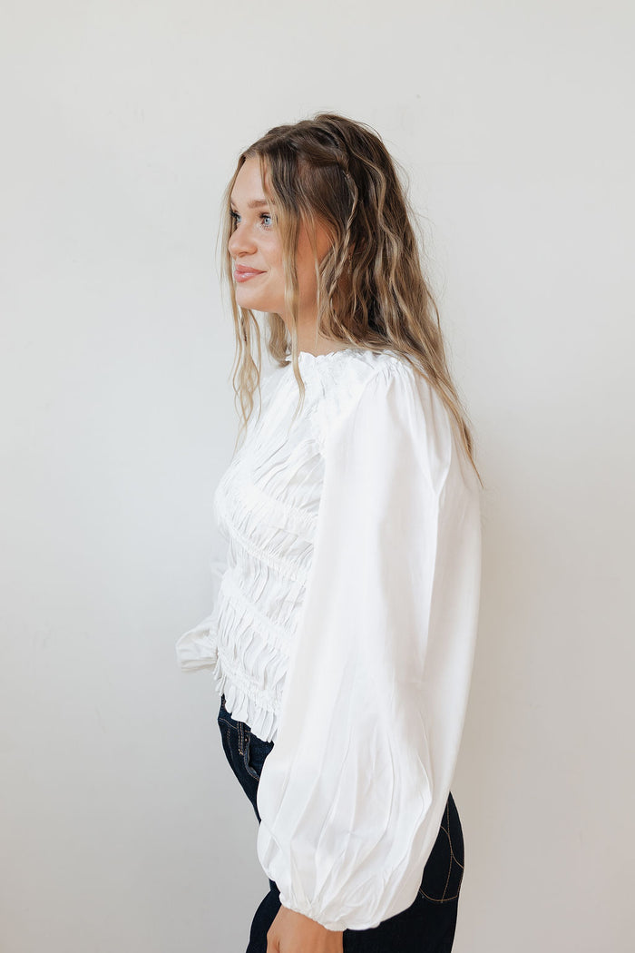 kam asymmetric ruched ruffle top