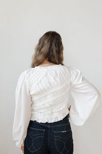 kam asymmetric ruched ruffle top