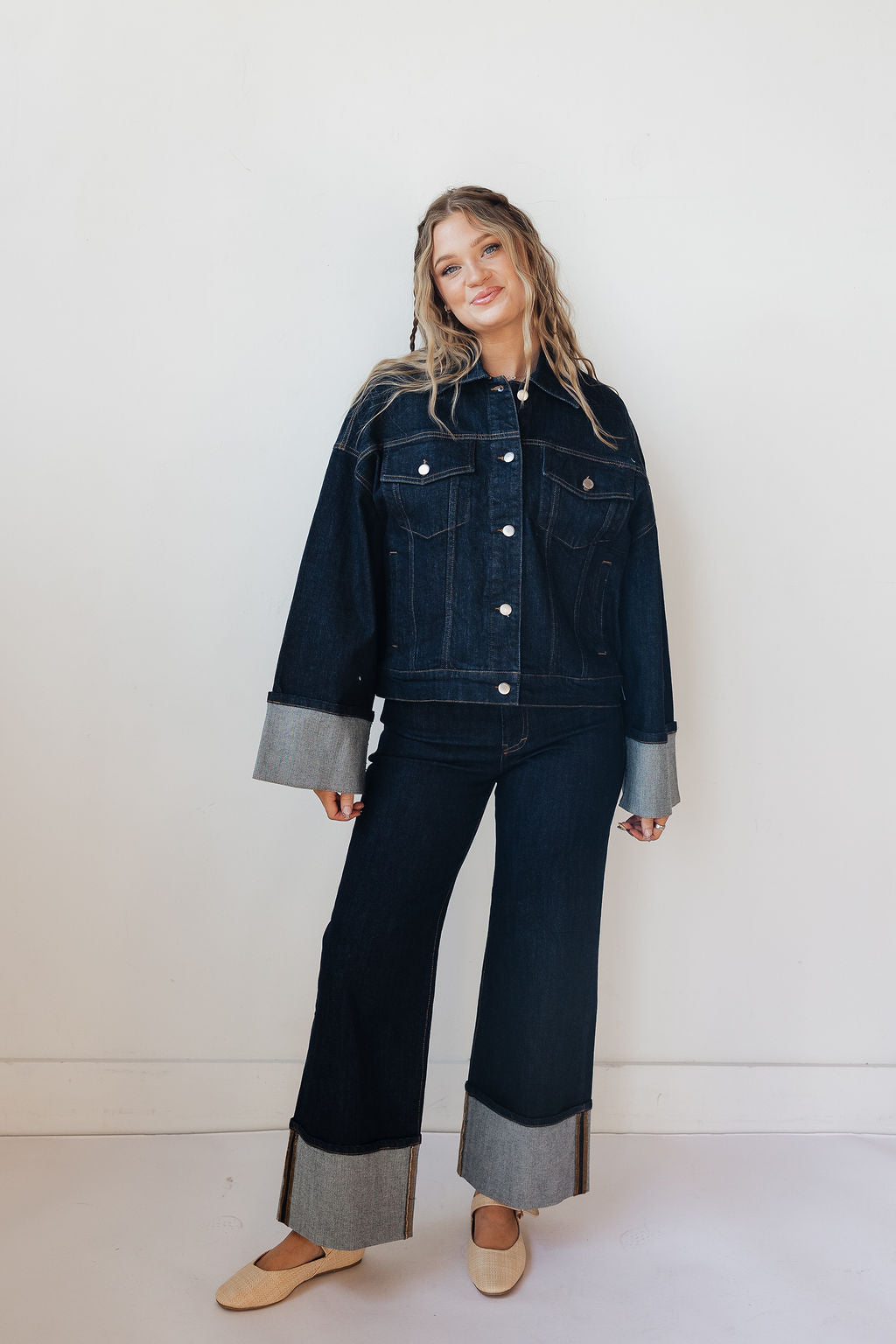 verona cuffed denim jacket