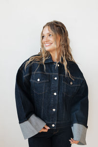 verona cuffed denim jacket