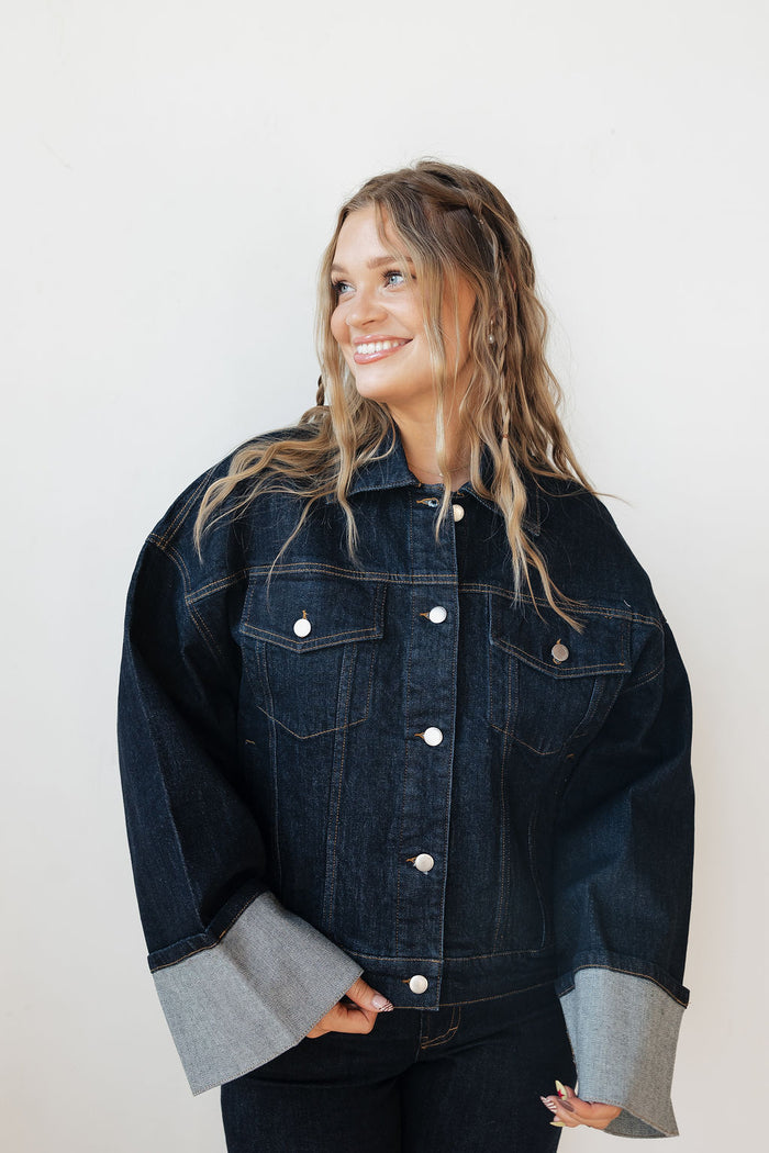 verona cuffed denim jacket