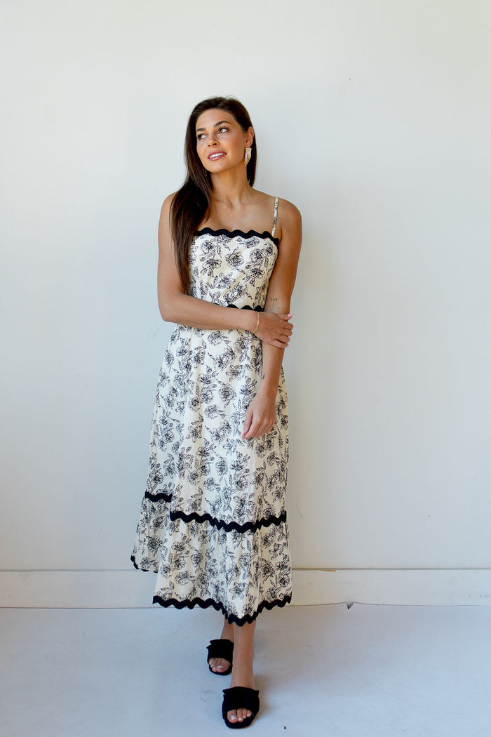 mode, bloom elegance midi dress