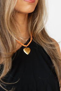 nina cord necklace, small heart