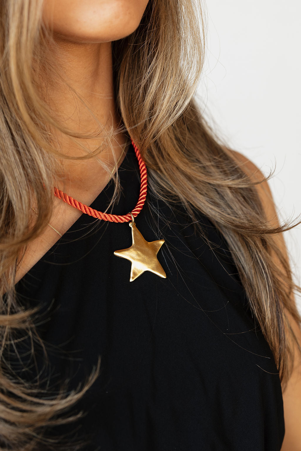 nina cord necklace, large star