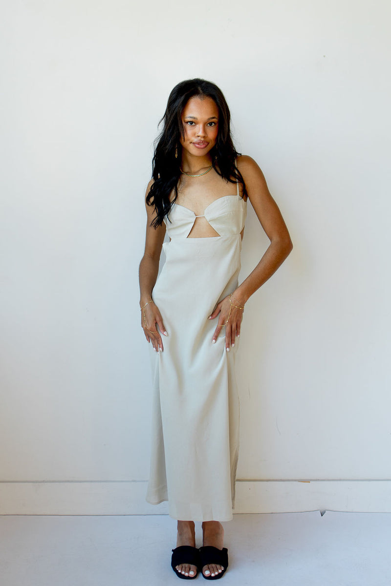 mode, celeste cut-out midi dress