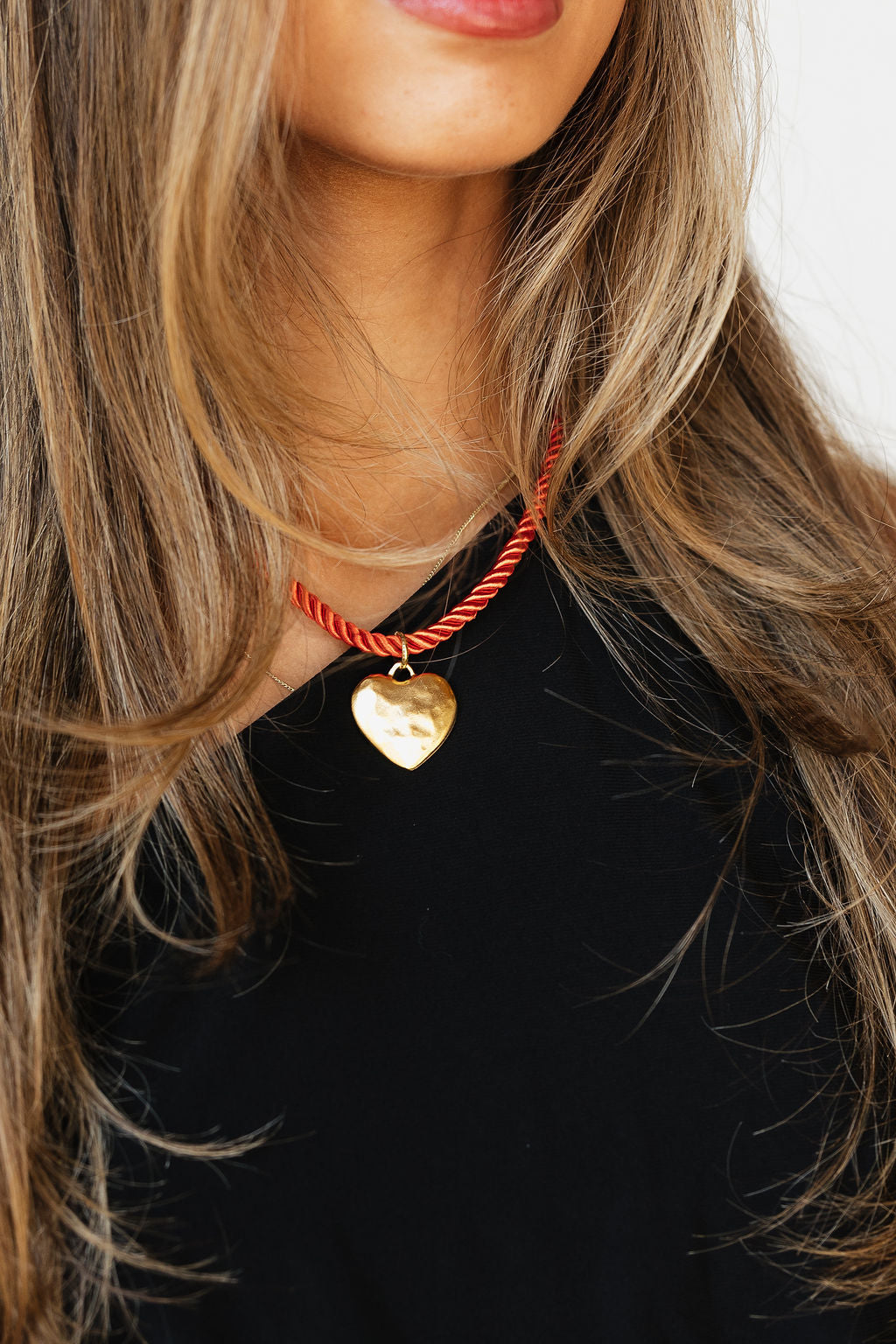 nina cord necklace, small heart