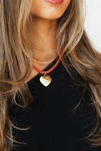 nina cord necklace, small heart