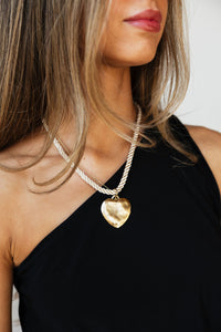 nina cord necklace, large heart