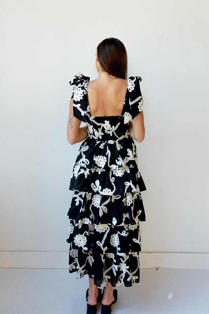 mode, jacquelyn floral midi dress