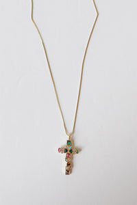mosaic cross necklace