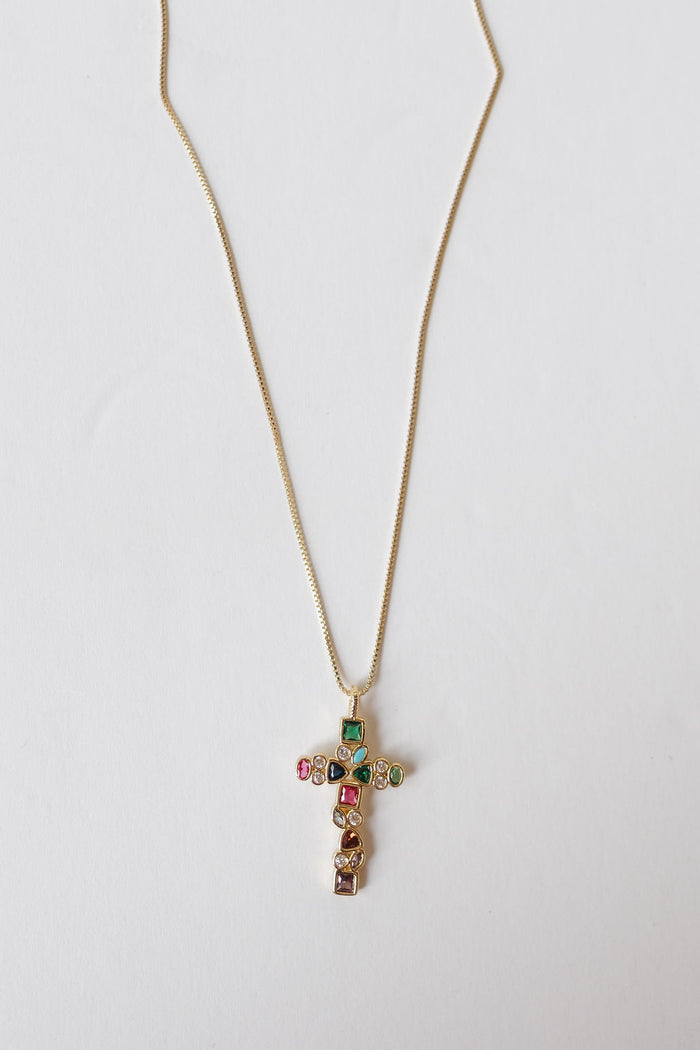 mosaic cross necklace
