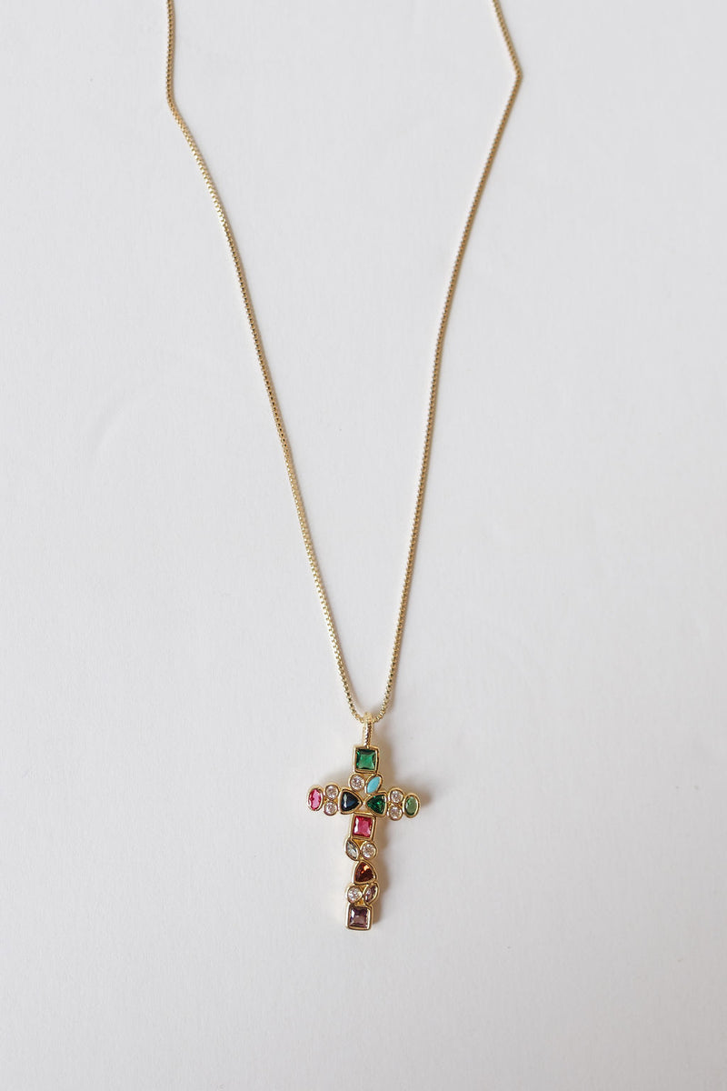 mosaic cross necklace