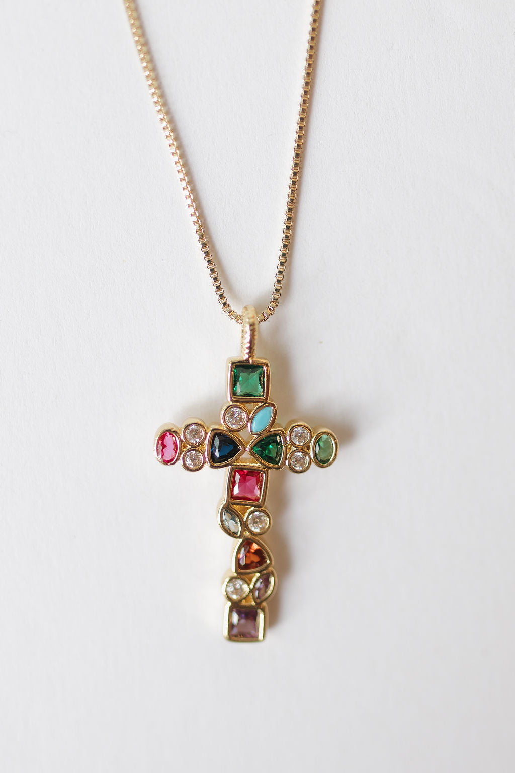 mosaic cross necklace