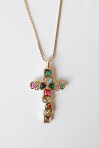 mosaic cross necklace