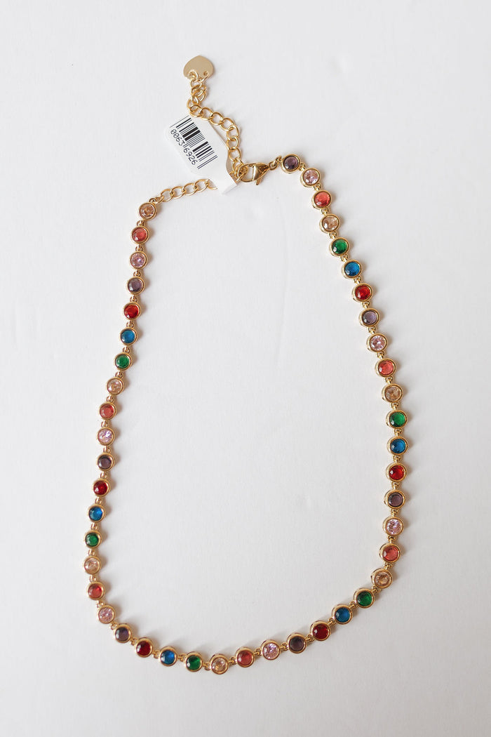 celeste colored tennis necklace
