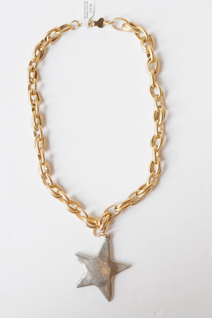 star shine two tone necklace