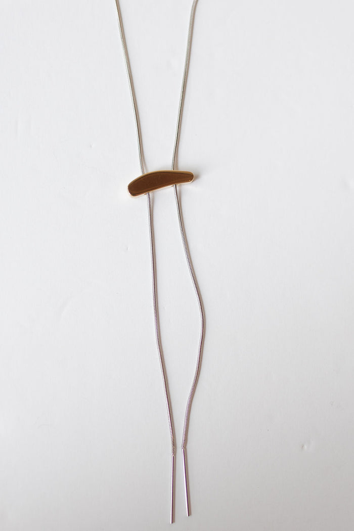 lauren two tone lariat necklace