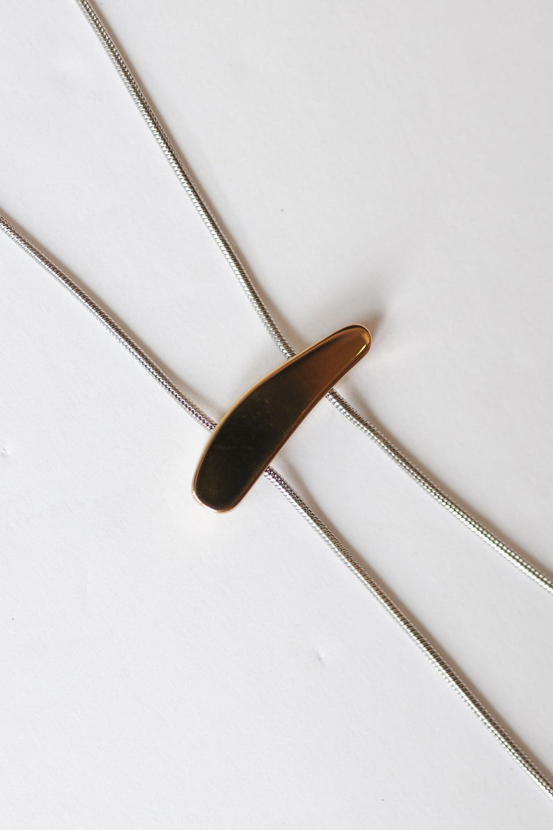 lauren two tone lariat necklace