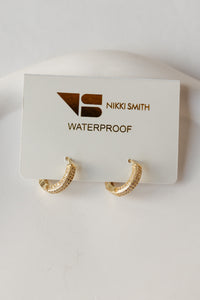 winona pave hoops - gold