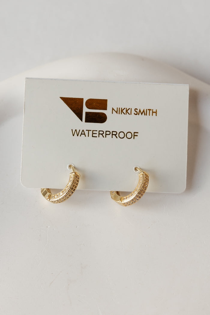 winona pave hoops - gold