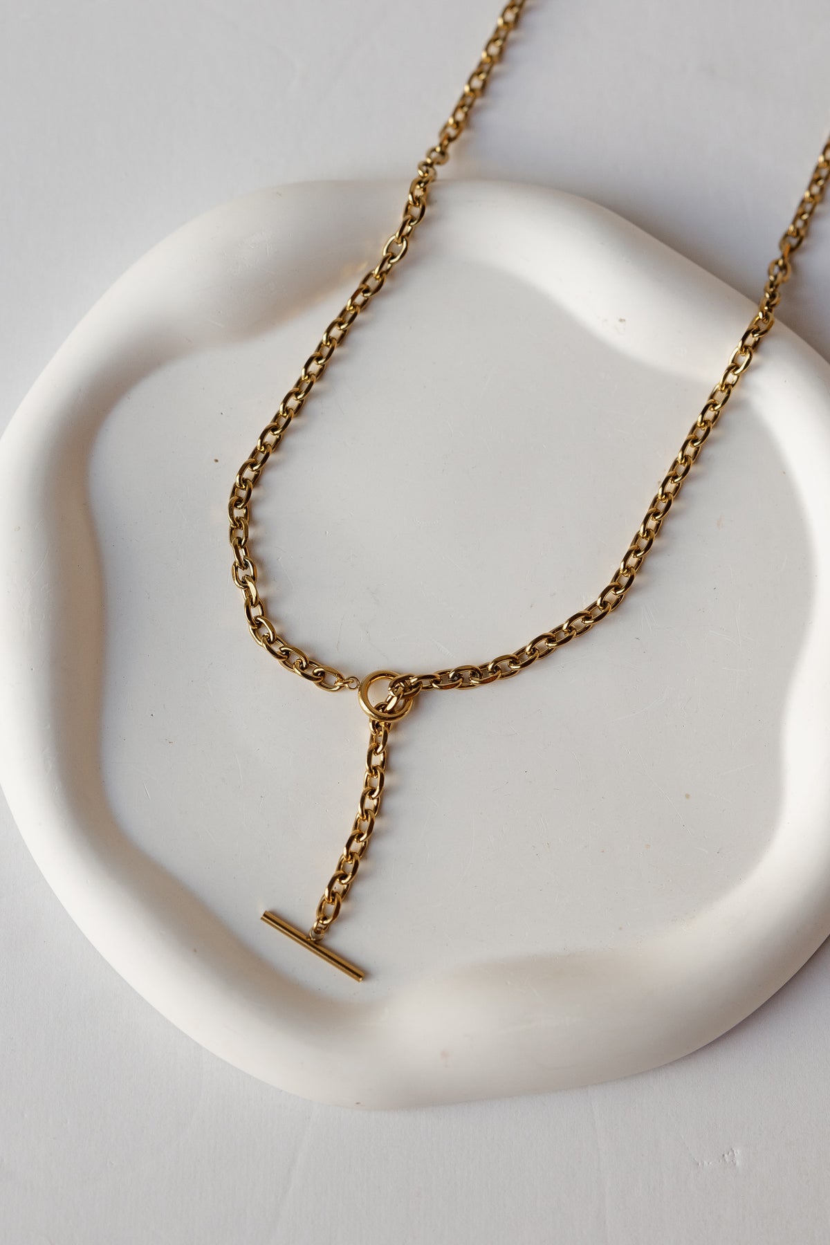 gold toggle lariat