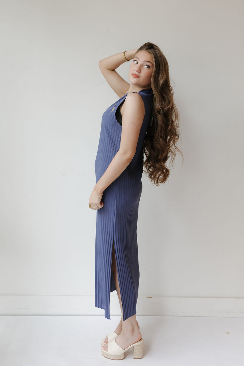 cider mock neck midi dress
