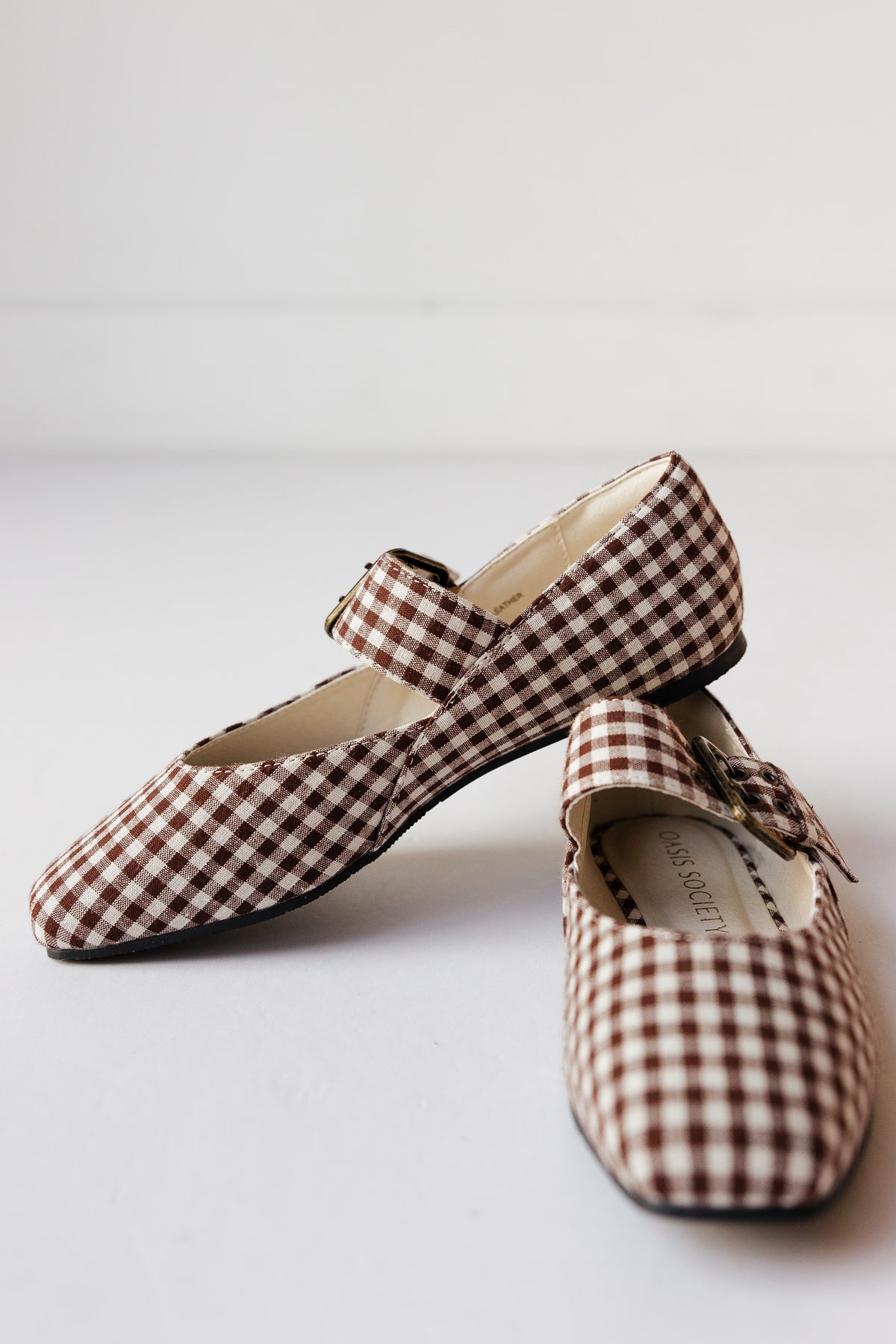 lauren gingham ballet flats