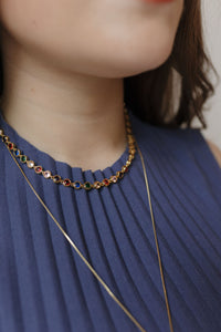 celeste colored tennis necklace