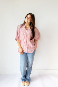 mandi oversized striped button up