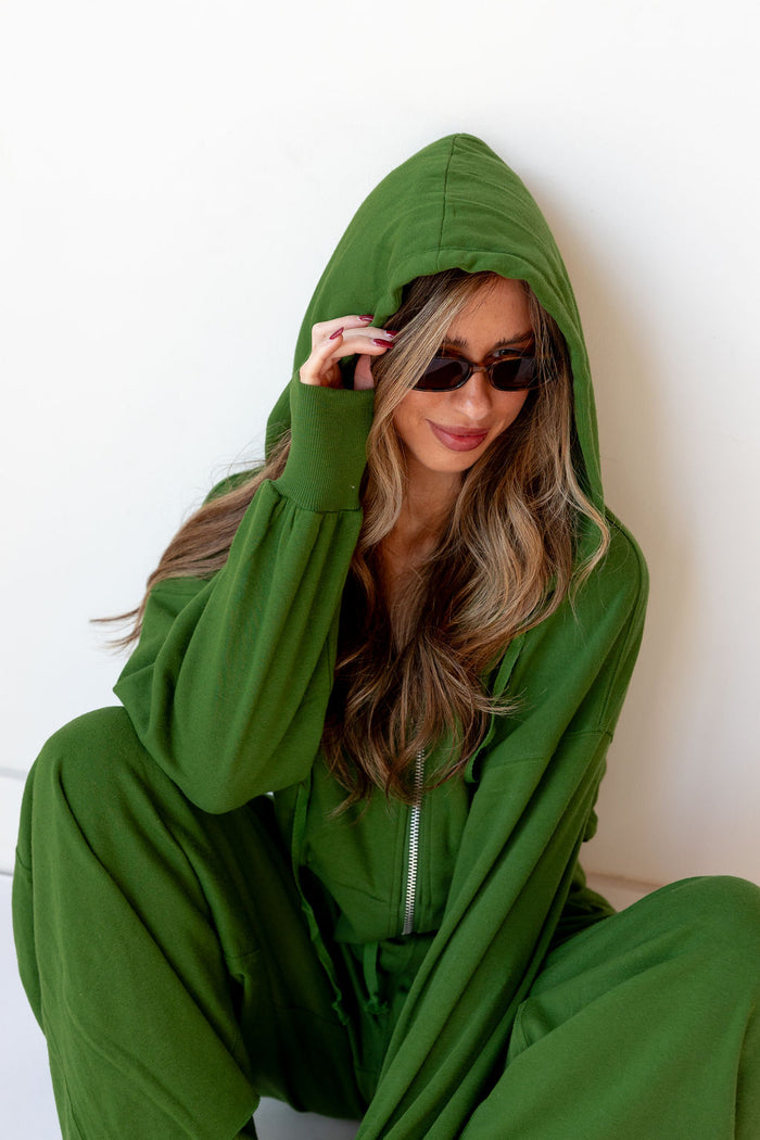 sutton cropped zip up hoodie