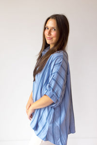 casey striped short sleeve button up