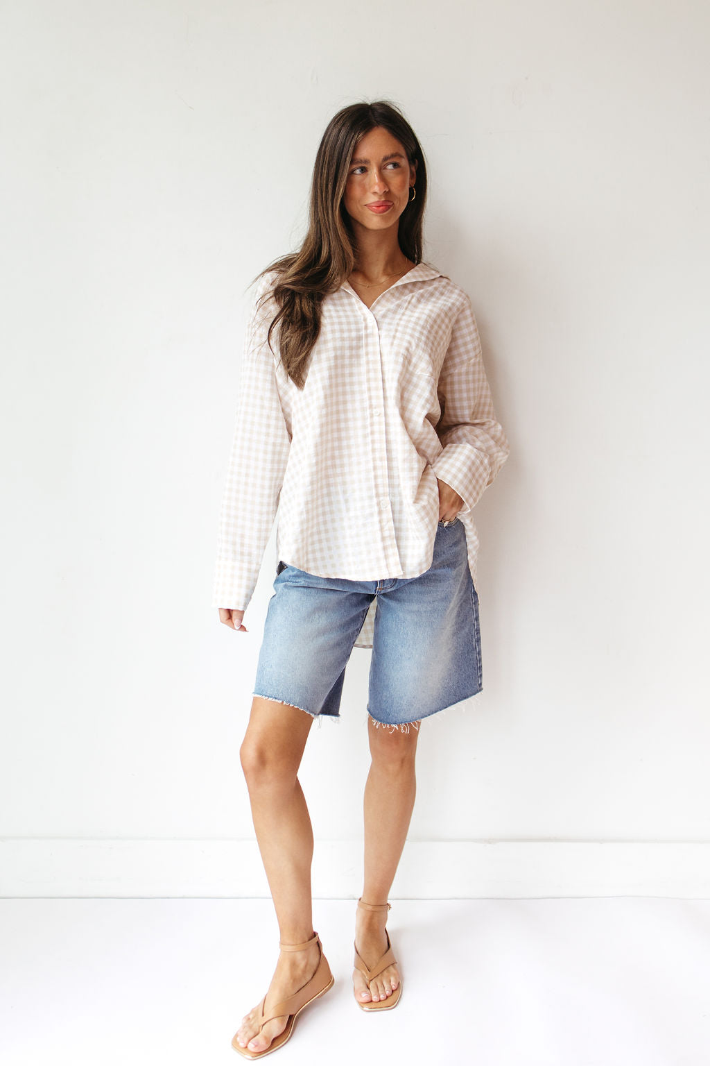 oversized gingham top