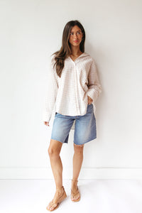 oversized gingham top