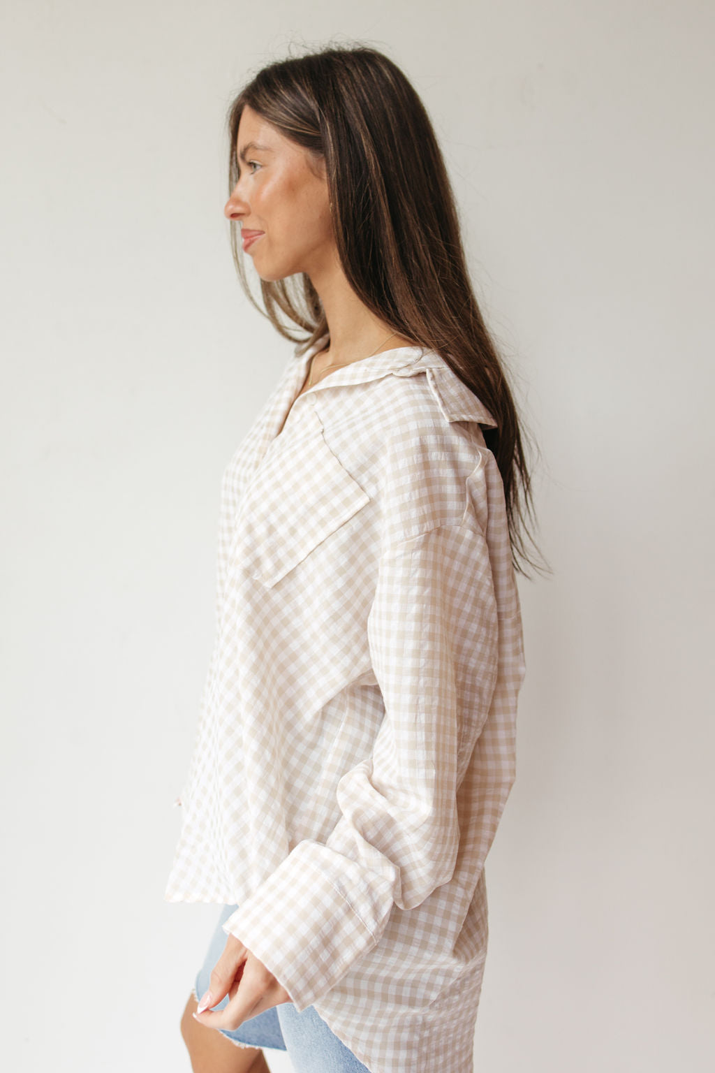 oversized gingham top