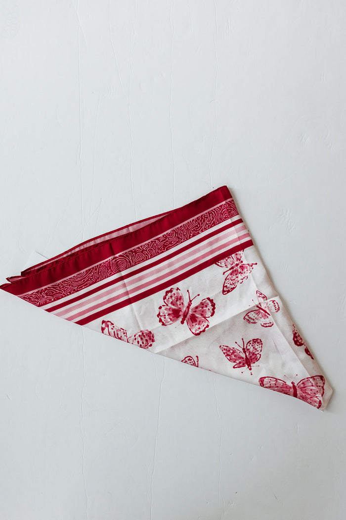 may printed butterfly bandana scarf (32")