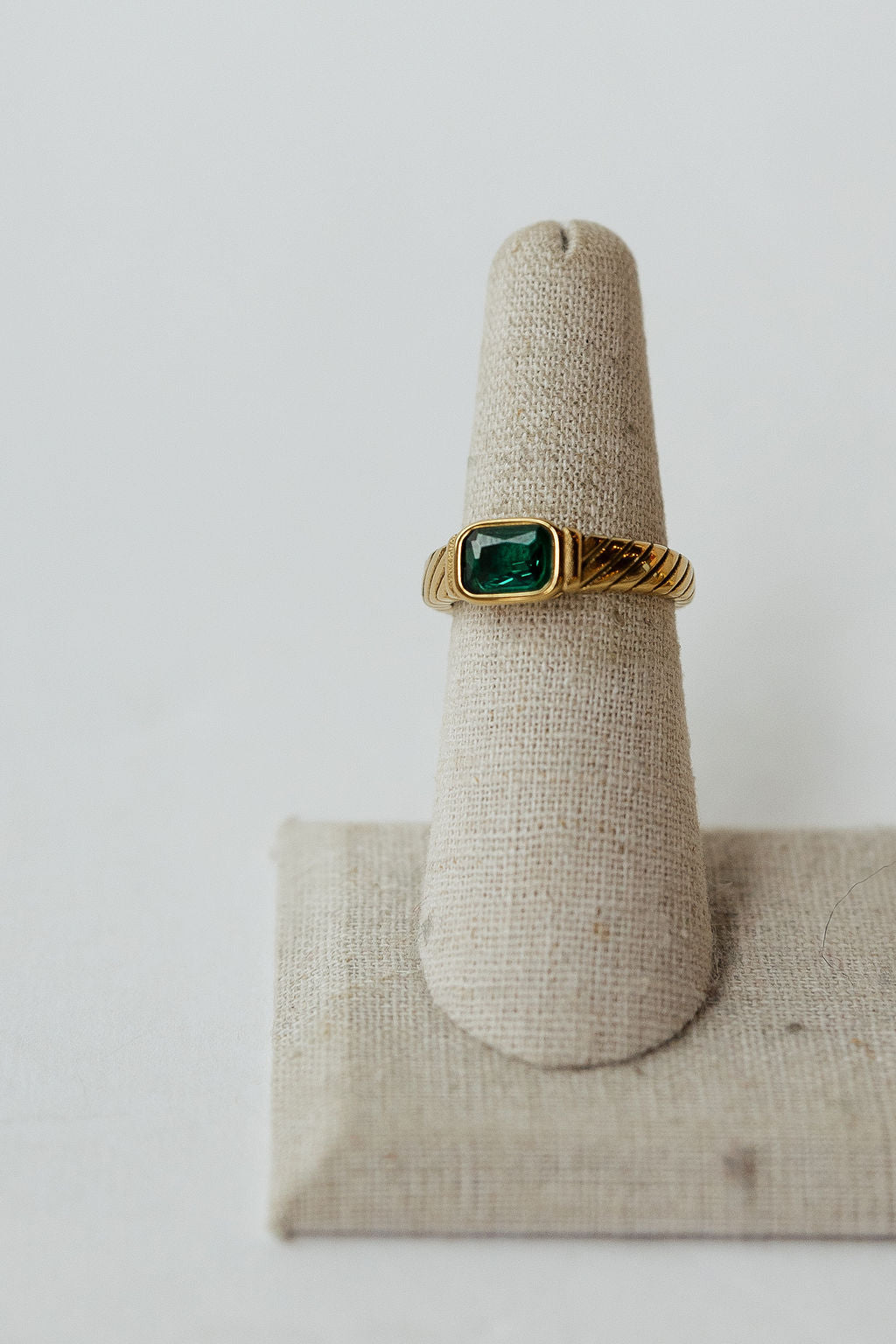 braided emerald ring - small