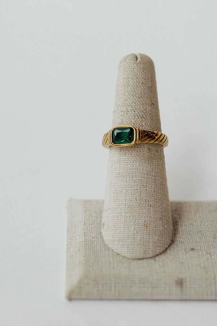 braided emerald ring - small
