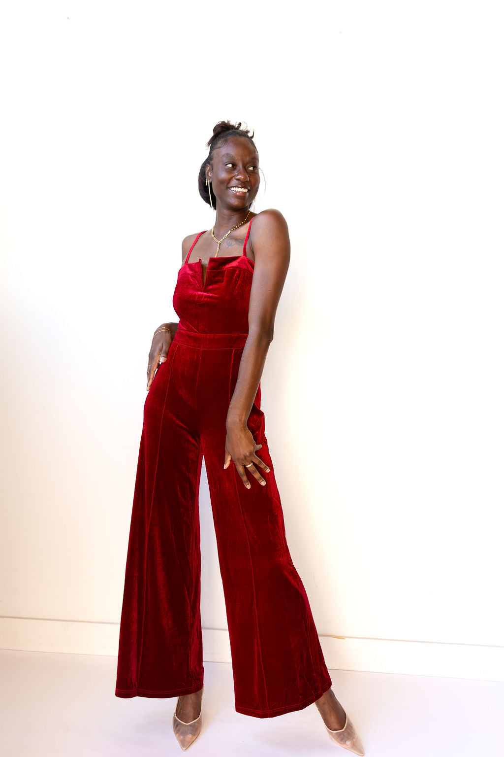 mode, elori velvet jumpsuit