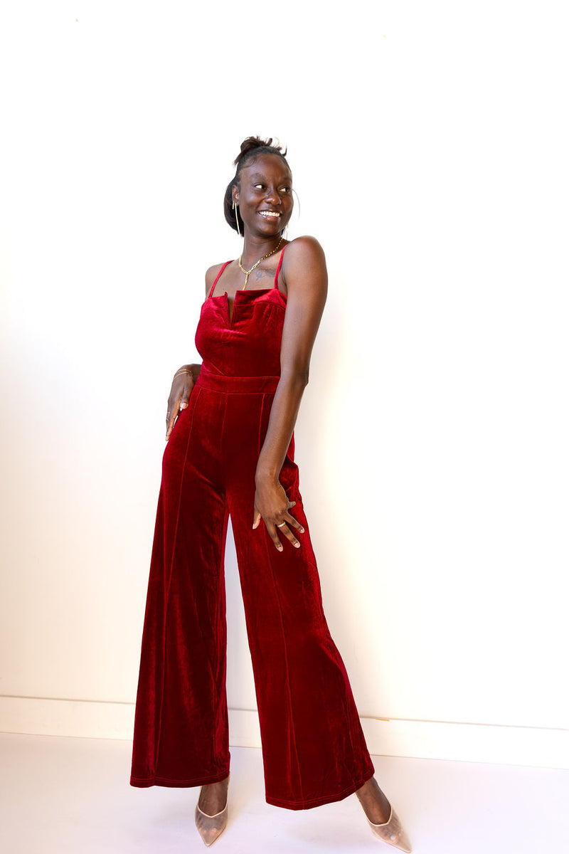 mode, elori velvet jumpsuit